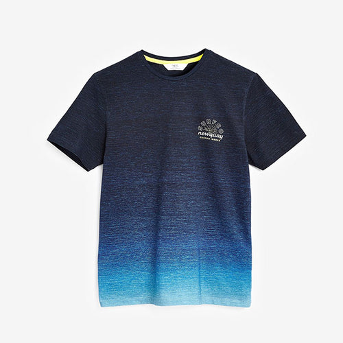 Blue/Navy Dip Dye Graphic T-Shirt - Allsport