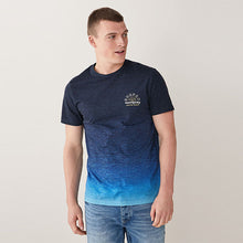 Load image into Gallery viewer, Blue/Navy Dip Dye Graphic T-Shirt - Allsport
