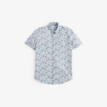 Load image into Gallery viewer, White Short Sleeve Floral Print Shirt - Allsport
