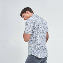 Load image into Gallery viewer, White Short Sleeve Floral Print Shirt - Allsport

