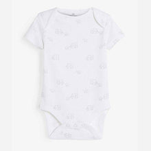 Load image into Gallery viewer, White 4 Pack Delicate Multi Print Short Sleeved Bodysuits (0-3yrs) - Allsport
