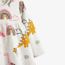 Load image into Gallery viewer, Grey Dino Dress (3mths-6yrs) - Allsport
