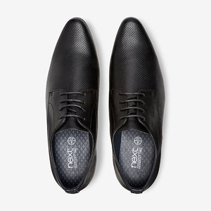 Black Perforated Derby Shoes - Allsport