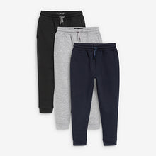 Load image into Gallery viewer, 3 Pack  Navy/ Grey/ Black  Slim Fit Joggers (3-12yrs) - Allsport
