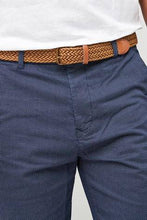 Load image into Gallery viewer, Navy Straight Fit Ditsy Print Belted Chino Shorts - Allsport
