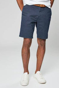 NAVY DITSY PRINT BELTED CHINO SHORTS - Allsport