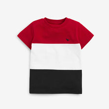 Load image into Gallery viewer, Red/ Navy Colourblock Pique T-Shirt (3mths-5yrs) - Allsport
