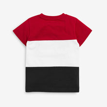 Load image into Gallery viewer, Red/ Navy Colourblock Pique T-Shirt (3mths-5yrs) - Allsport
