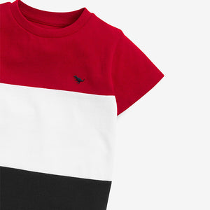 Red/ Navy Colourblock Pique T-Shirt (3mths-5yrs) - Allsport
