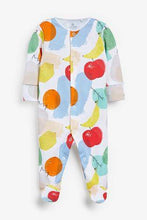 Load image into Gallery viewer, Multi Bright 3 Pack GOTS Organic Fruit Sleepsuit  (up to 18 months) - Allsport
