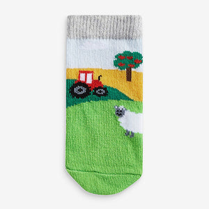 Multi Baby 3 Pack Farm Socks (0mths-2yrs) - Allsport