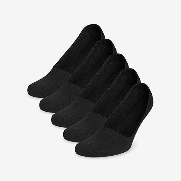 Black Invisible 5 Pack Socks - Allsport