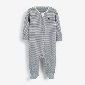 Mono Star and Stripe 2 Pack Zip Sleepsuits (0-18mths) - Allsport