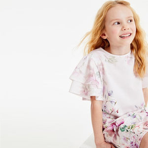 Light Pink Floral Occasion Dress (3-12yrs) - Allsport