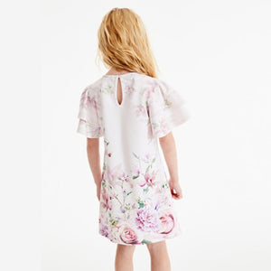 Light Pink Floral Occasion Dress (3-12yrs) - Allsport