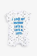 Load image into Gallery viewer, Monochrome 2 Pack Paint Splatter Mummy And Daddy Rompers  (up to 18 months) - Allsport

