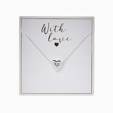Load image into Gallery viewer, Silver Tone &#39;With Love&#39; Starburst Heart Necklace - Allsport
