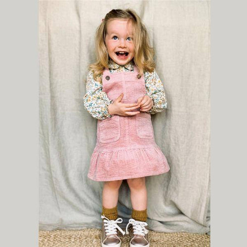 Pale Pink Frill Cord Pinafore (3mths-6yrs) - Allsport