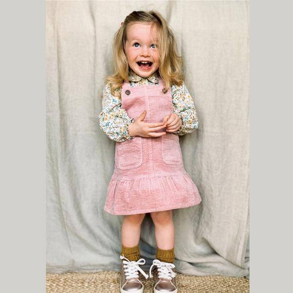 Pale Pink Frill Cord Pinafore (3mths-6yrs) - Allsport