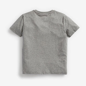 Grey Marl Argyle Print Short Sleeve T-Shirt (3-12yrs) - Allsport