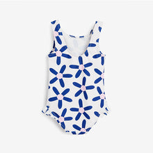 Load image into Gallery viewer, White/ Navy Floral Swimsuit (3mths-7yrs) - Allsport
