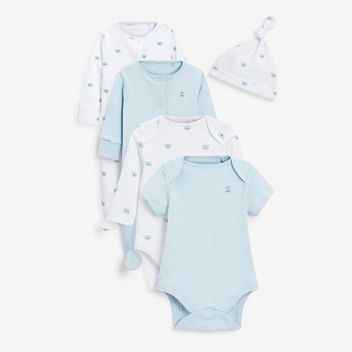 Blue Bear Blue Bear 6 Piece Sleepsuit And Accessories Newborn Gift Set In Bag (0-6mths) - Allsport