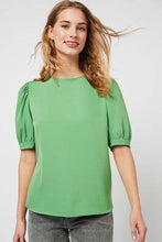 Load image into Gallery viewer, Green Gathered Short Sleeve Top - Allsport
