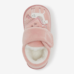 Cupsole Pink Unicorn Slippers (Youmger Girls) - Allsport