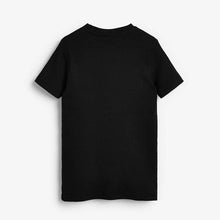 Load image into Gallery viewer, Black 3 Pack Organic Cotton Rib T-Shirts (1.5-12yrs) - Allsport
