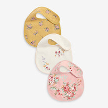 Load image into Gallery viewer, Baby 3 Pack Pink Floral Bibs - Allsport
