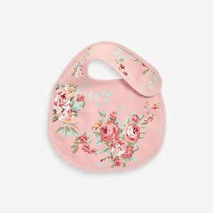 Baby 3 Pack Pink Floral Bibs - Allsport