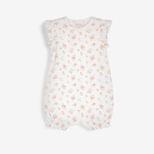 Pink 4 Pack Pretty Baby Rompers (0mths-18mths)