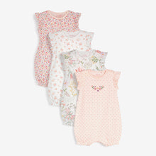 Load image into Gallery viewer, Pink 4 Pack Pretty Baby Rompers (0mths-18mths)
