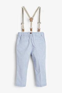 Blue Formal Trousers With Braces - Allsport