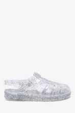 Load image into Gallery viewer, Silver Glitter Jelly Shoes - Allsport
