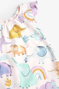 Lilac Watercolour Elephant Romper  (up to 18 months) - Allsport
