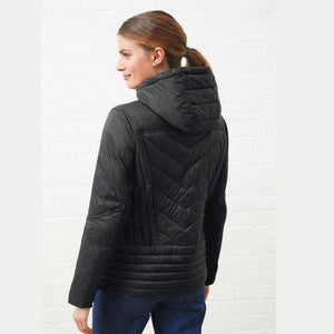 Black Shower Resistant Hooded Jacket With DuPont™ Sorona® Insulation - Allsport