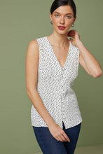 Load image into Gallery viewer, Black Spot Sleeveless Button Through Blouse - Allsport
