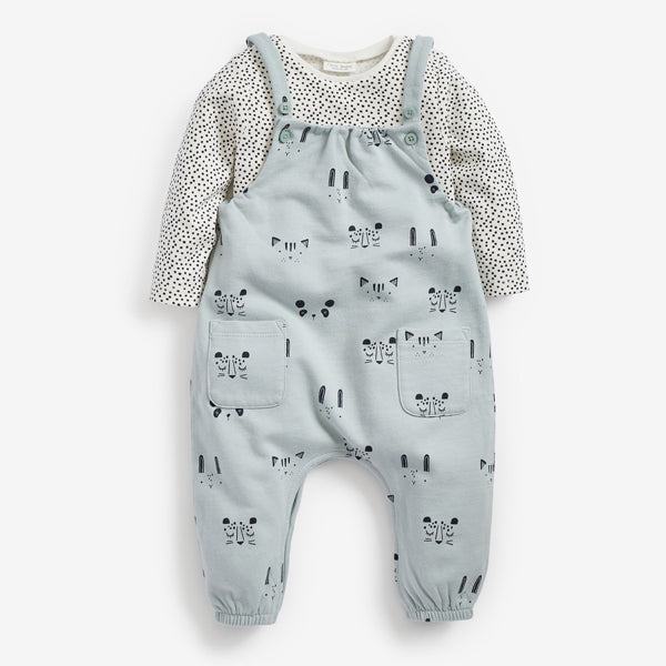 Mint Character Dungarees And Bodysuit (0mths-18mths) - Allsport