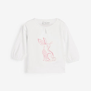 Ecru / Pink Baby T-Shirt, Leggings And Headband Set (0mths-18mths) - Allsport