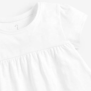 Plain Ecru White Cotton T-Shirt (3mths-6yrs) - Allsport