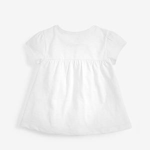 Plain Ecru White Cotton T-Shirt (3mths-6yrs) - Allsport