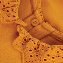 Load image into Gallery viewer, Ochre Brushed Broderie Collar Top (3mths-6yrs) - Allsport
