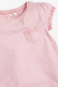 Daisy Trim T-Shirt Pale Pink - Allsport