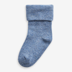Blue 4 Pack Roll Top Baby Socks (0mths-2yrs) - Allsport