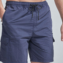 Load image into Gallery viewer, Navy Blue Cargo Swim Shorts
