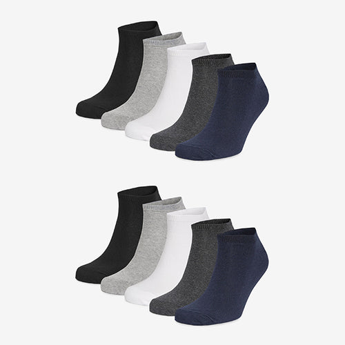 462226 10PK MIXED TRAINER 6 to 8.5 TRAINER SOCK - Allsport