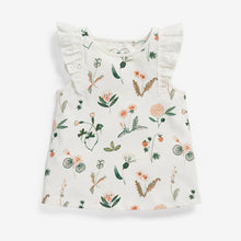 Load image into Gallery viewer, Ecru Floral Frill Mint Green Vest (3mths-6yrs) - Allsport
