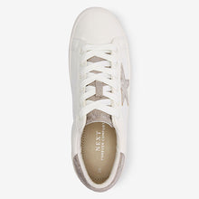 Load image into Gallery viewer, White /Silver Forever Comfort® Star Lace-Up Trainers - Allsport
