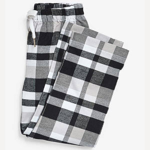 Monochrome 2 Pack Check Bottom Pyjamas (3-12yrs) - Allsport